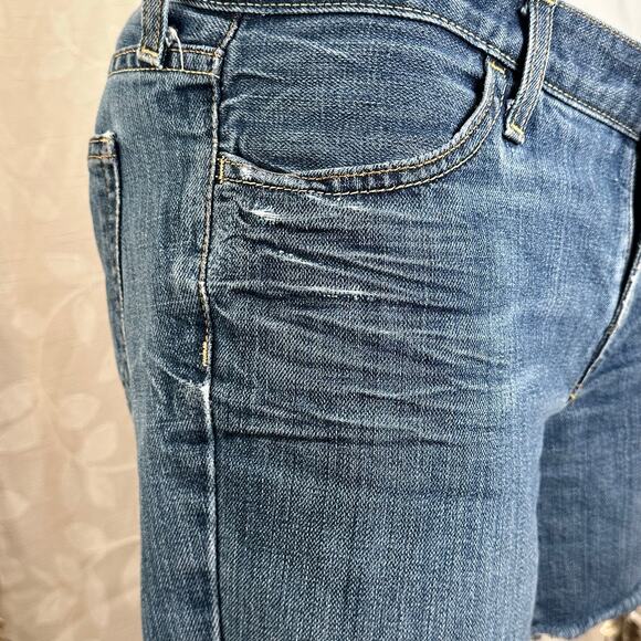 GAP long & lean women's denim shorts 8L mid rise frayed hem‎ summer cutoffs - Picture 12 of 14